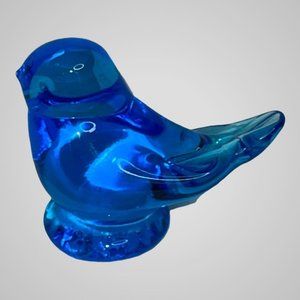 Leo Ward Titan Bluebird of Happiness Art Glass Bird Figurine Signed